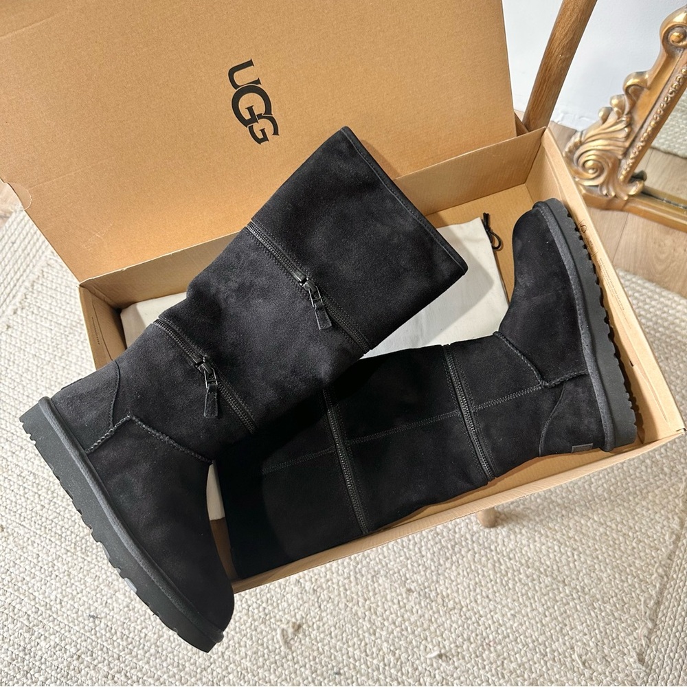 NWT Ugg Classic Ultra Tall Zip To Mini Short Boot Black